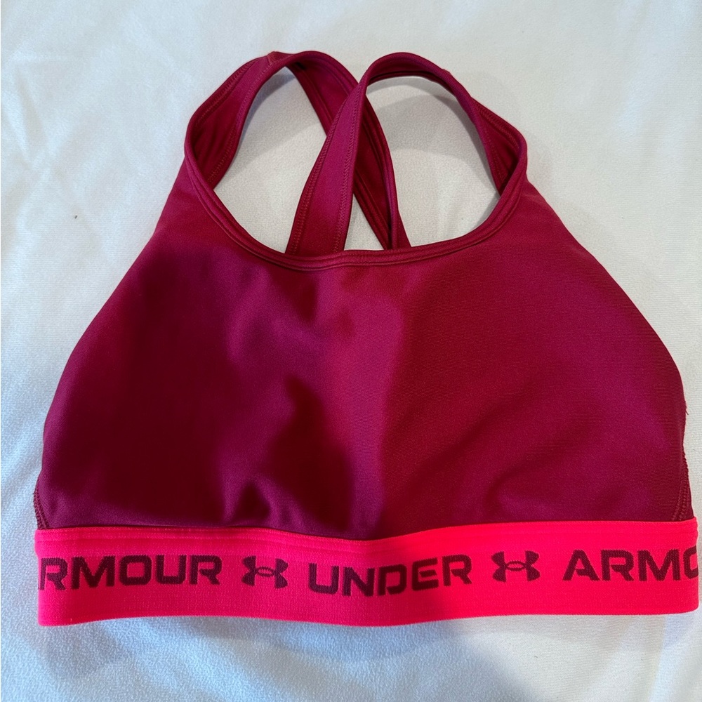 Maroon Under Armour Sports Bra